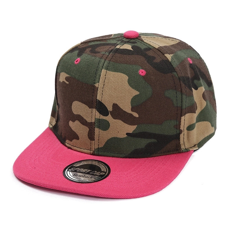 Unisex Streetwear Color Block Camouflage Flat Eaves Baseball Cap
