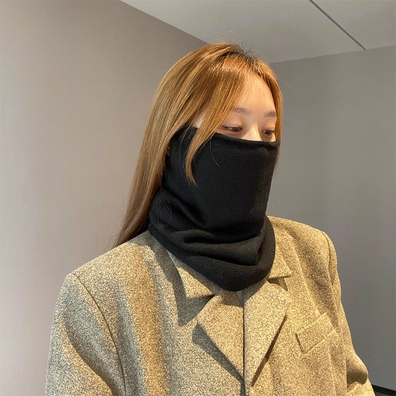 Unisex Minimalist Solid Color Polyester Crochet Lace Scarf Mask