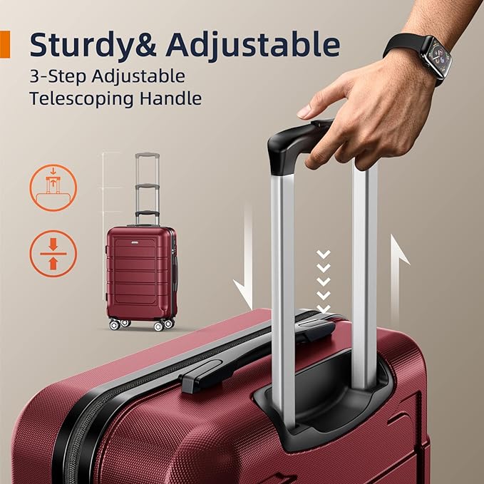 SHOWKOO Luggage PC+ABS Durable Expandable Hard Luggage with Dual Spinner Wheels TSA Lock