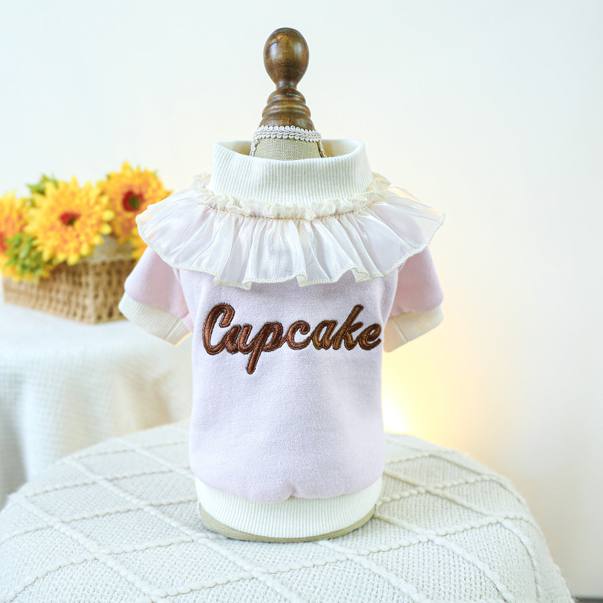 Cupcake Lace Collar Dog Cat Sweatshirt