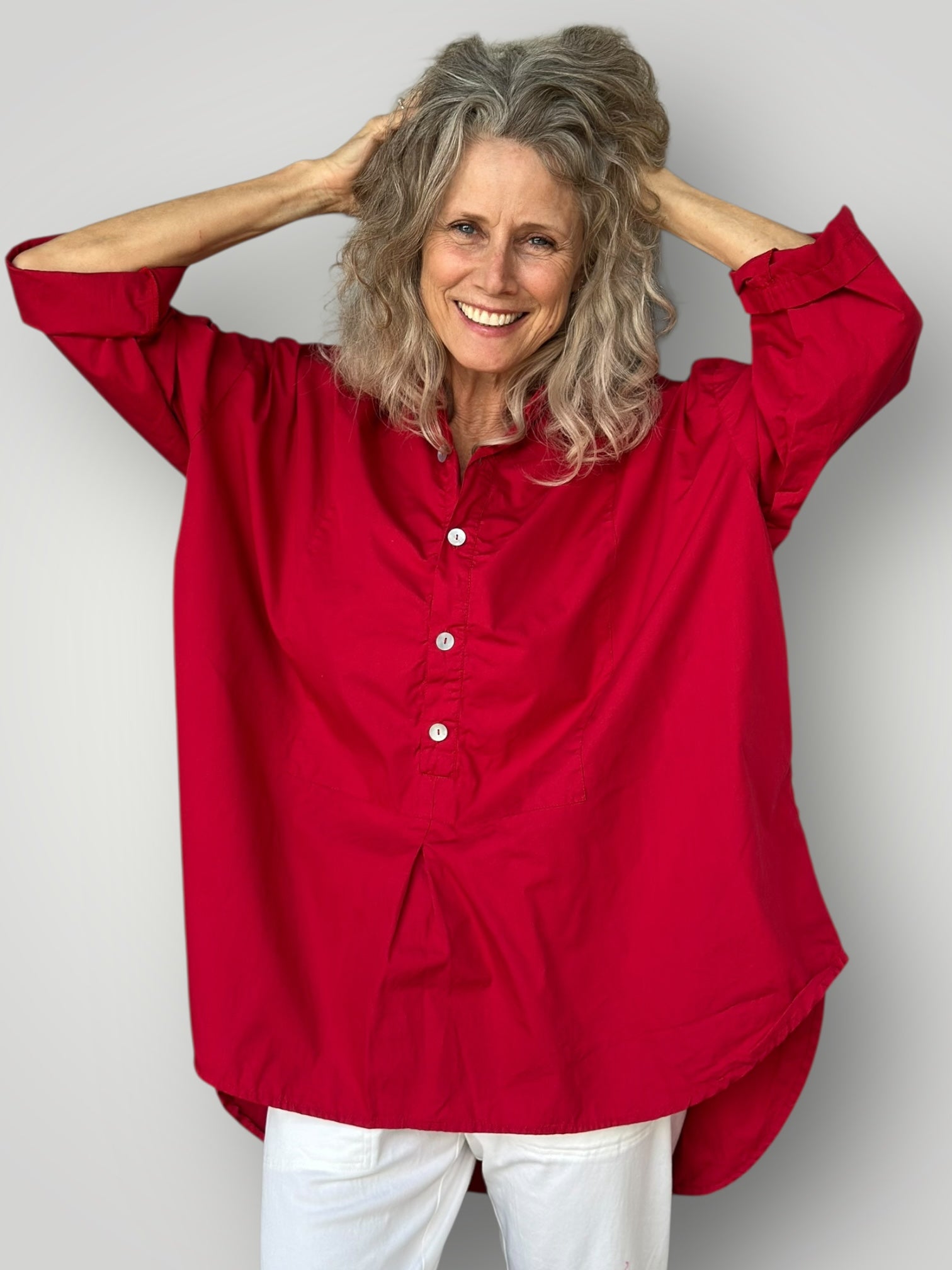 megan shirt - red cotton