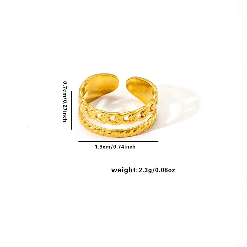 Minimalist Classic Style Leaf Heart Shape Flower Titanium Steel Plating Rings