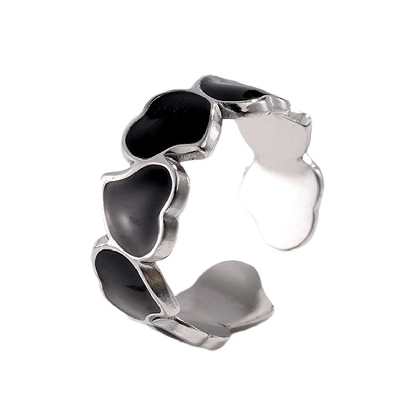 Minimalist Heart Shape Titanium Steel Plating Rings