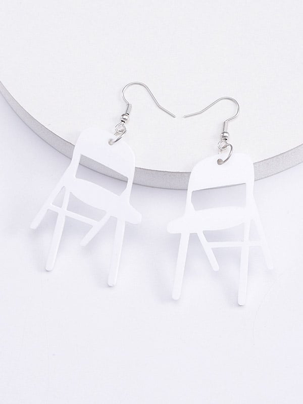 Geometric Solid Color Drop Earrings