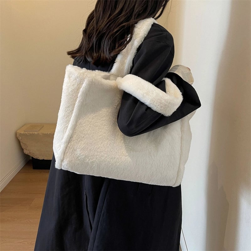 Winter New Fashion Casual Commuter Large Bag Handbags Simple Large Capacity Shoulder Tote Bag For Women