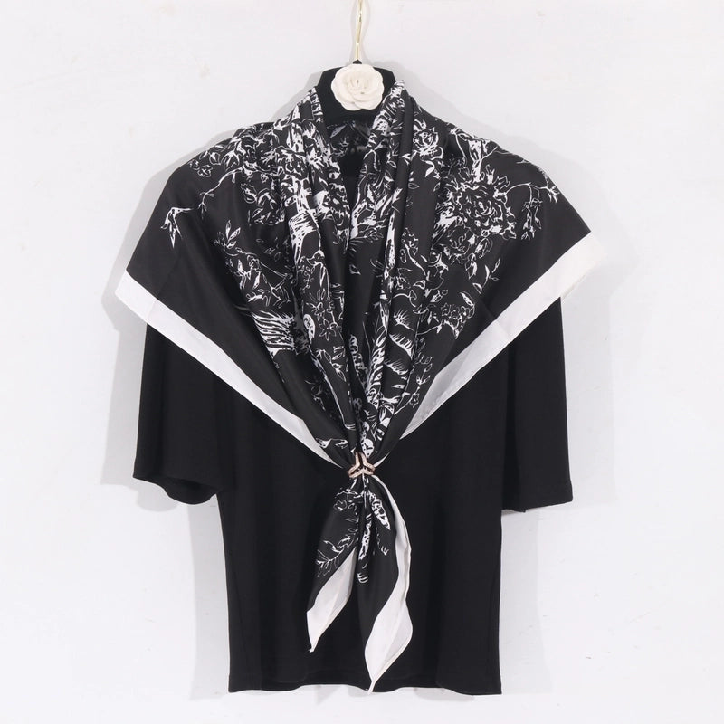Women's Classic Style Color Block Polyester Shawl