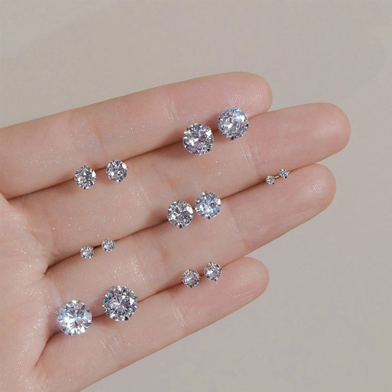 1 Pair Minimalist U Shape Plating Brass Zircon Ear Studs