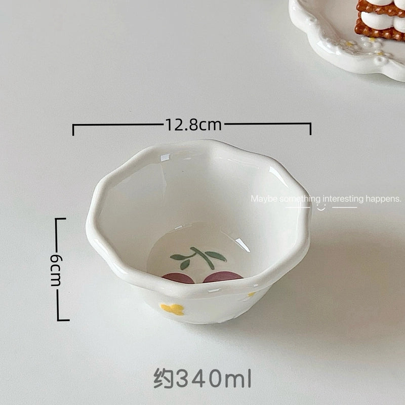 Cute Flower Porcelain Plate 1 Piece