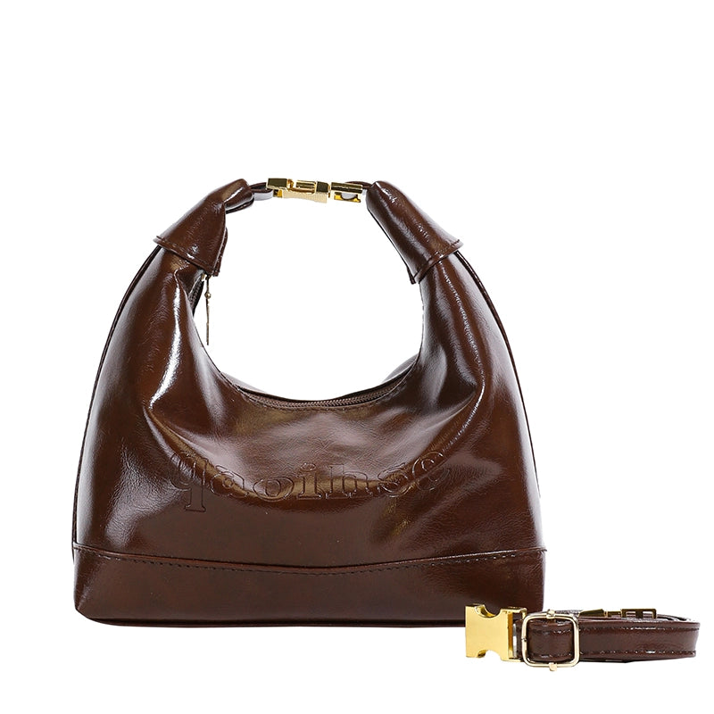 Women's Medium Pu Leather Solid Color Streetwear Dumpling Shape Zipper Crossbody Bag