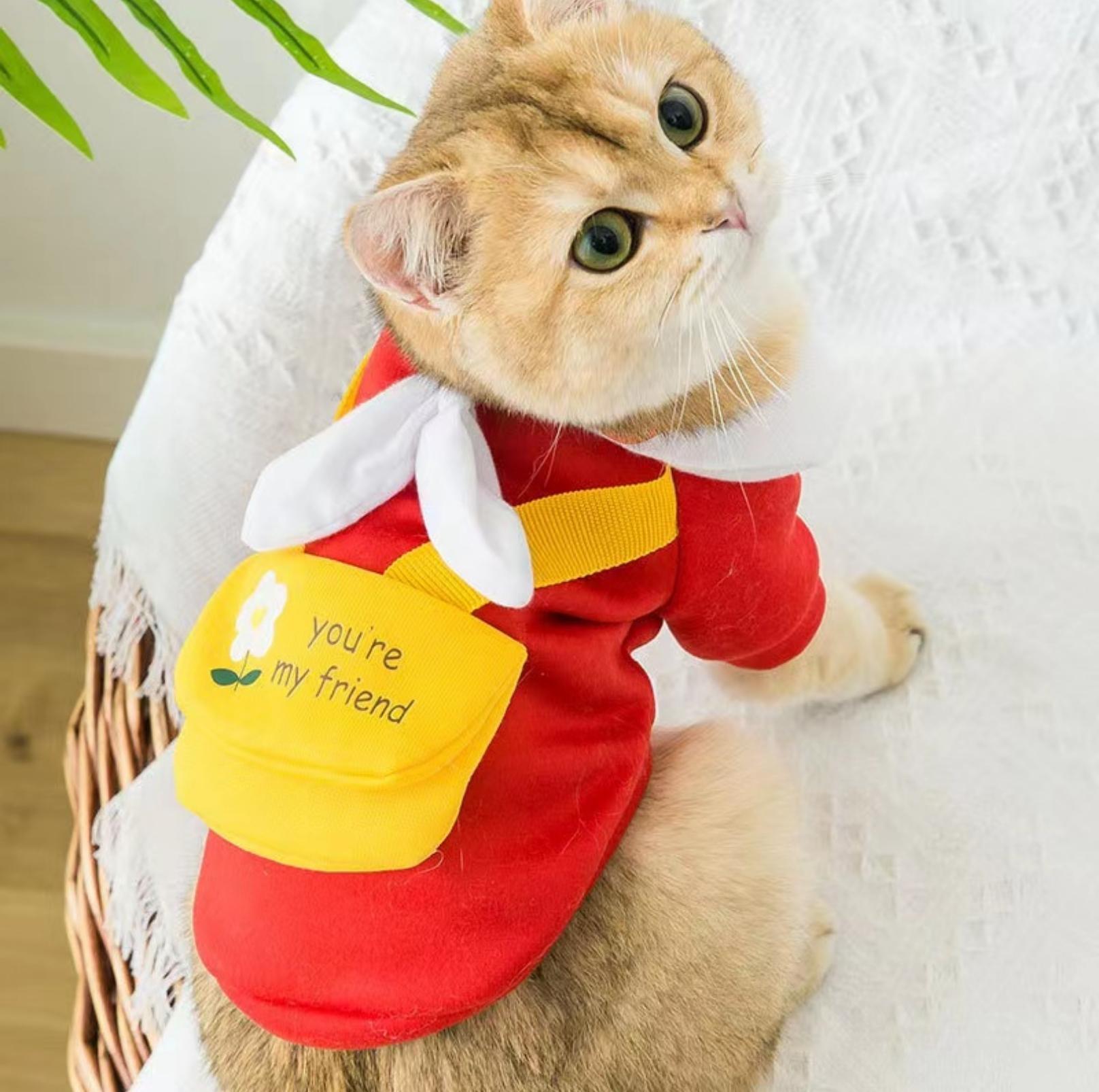 Cute Cartoon Pet Sweater with Crossbody Bag