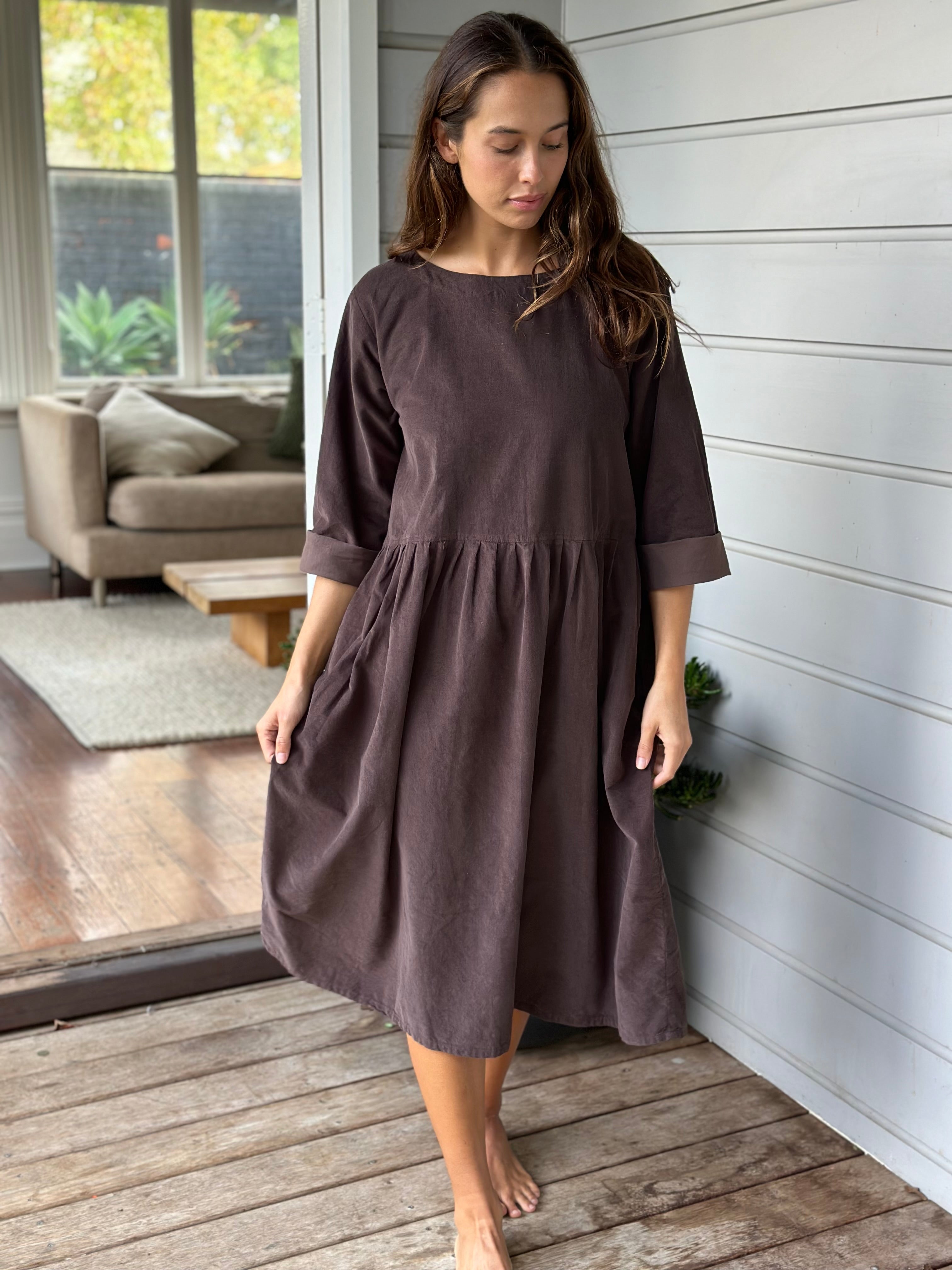 april dress - milk chocolate