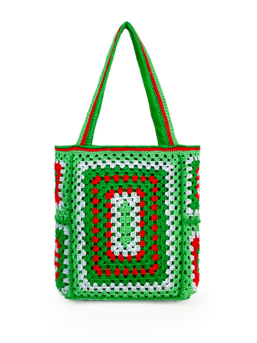 Women Summer Ethnic Knitted Shoulder Bag