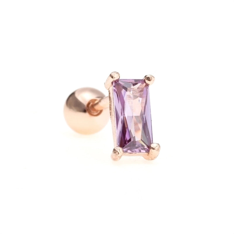 Ear Cartilage Rings & Studs Minimalist Geometric Brass Gem