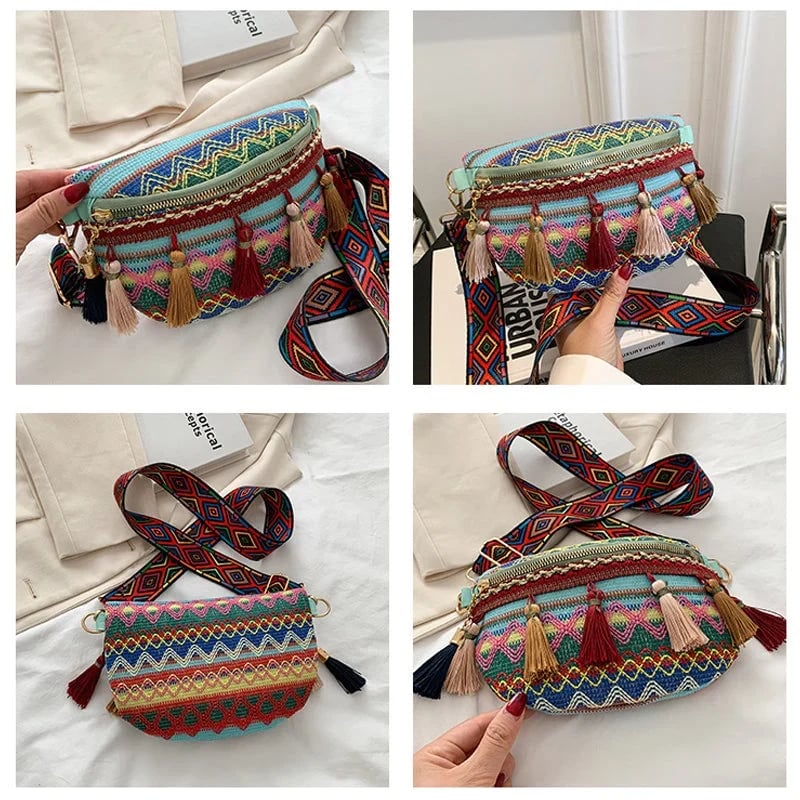 🔥 BIG SALE - 49% OFF🔥🔥Colorful Woven Waist/Shoulder Bag