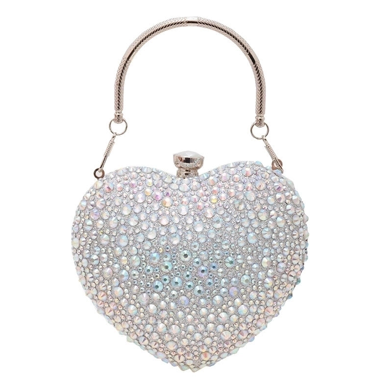 Women's Small Arylic Solid Color Elegant Classic Style Heart-shaped Hook Loop Evening Bag