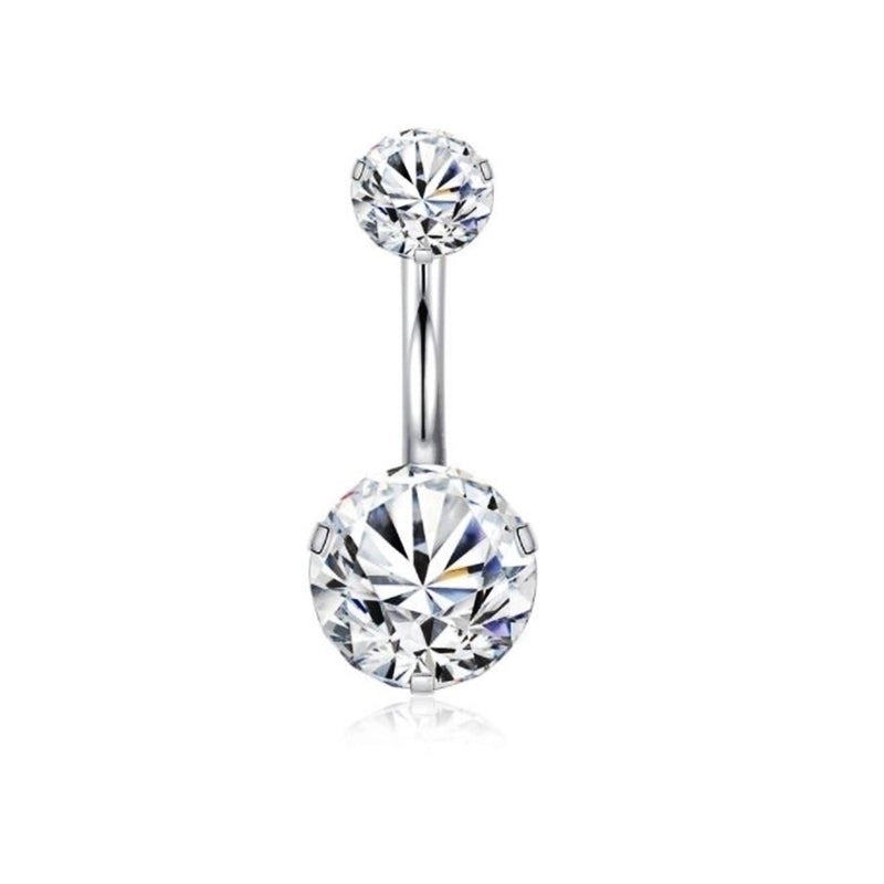 5 Pieces Fashion Water Droplets Stainless Steel Inlay Zircon Belly Ring 5 Pieces