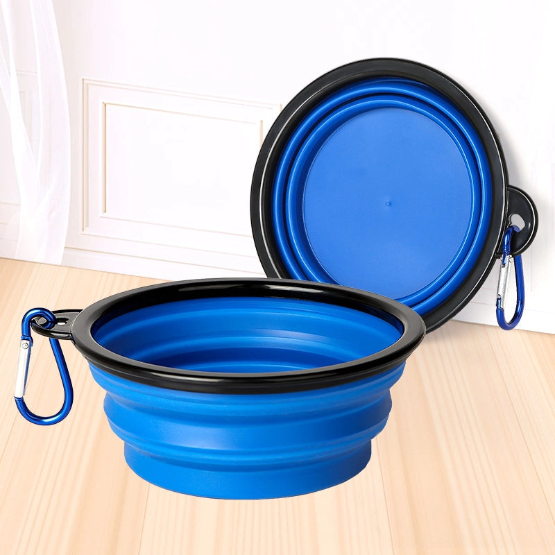 Explosions Pet Folding Bowl Outdoor Drinking Water Portable Dog Bowl Accompanional Cup Large TPE Pet Bowl Dog Basin