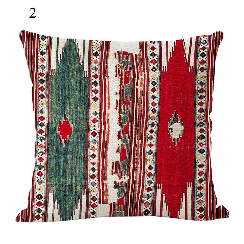 Ethnic Boho Mandala Print Linen Throw Pillow Case Sofa Cushion Cover Home Decor！