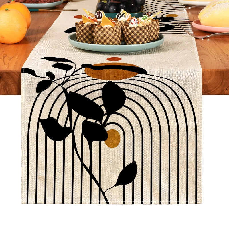 Elegant Classical Leaf Linen Tablecloths