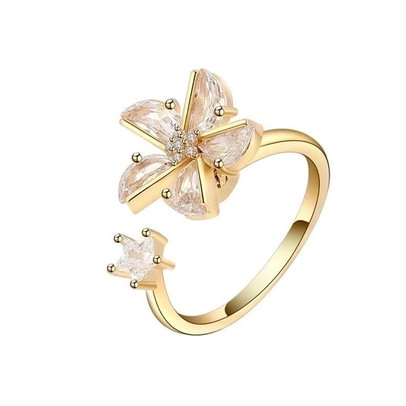 Fashion Geometric Copper Diamond Zircon Rings