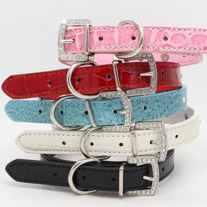 Rhinestone Skull Decor Dog Cat Collar