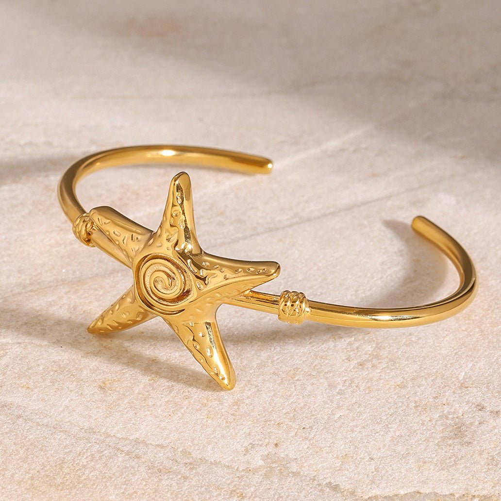 Stainless Steel Starfish Open Bracelet Ocean Bracelet Titanium Steel Hand Jewelry Bracelet