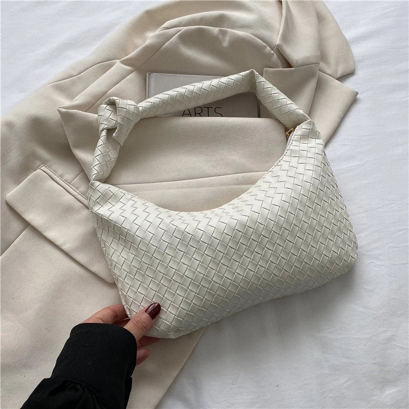 Retro Simple Women's Spring And Summer New Fashion Casual Crossbody Bag Woven Bag Shoulder Underarm Small Square Bag