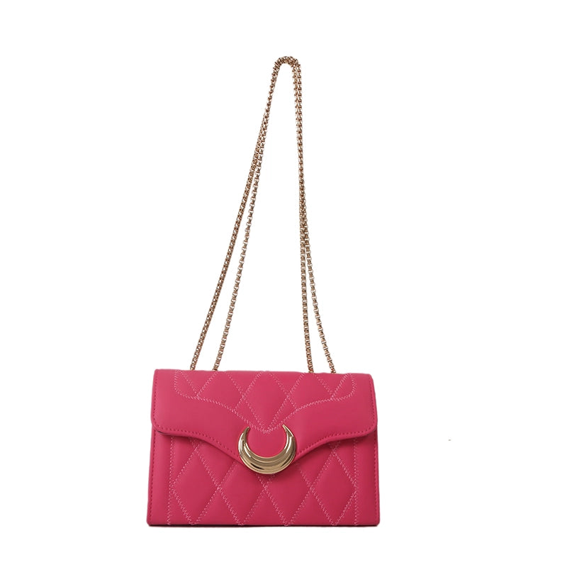 Women's All Seasons Pu Leather Solid Color Classic Style Square Magnetic Buckle Shoulder Bag
