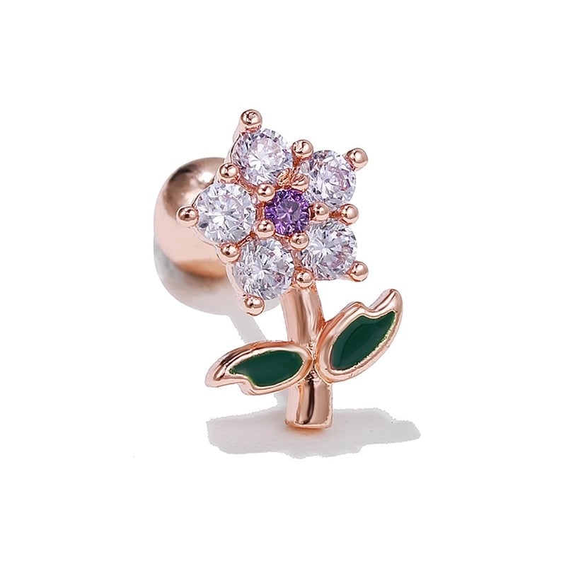 Ear Cartilage Rings & Studs Sweet Star Brass Gem