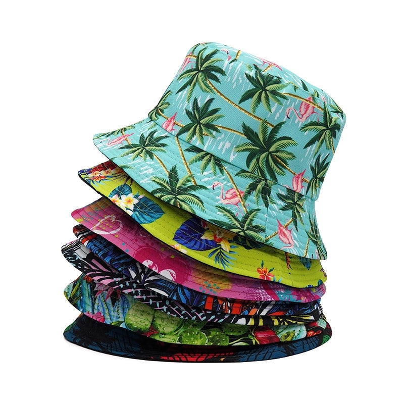 Unisex Basic Graffiti Printing Flat Eaves Bucket Hat