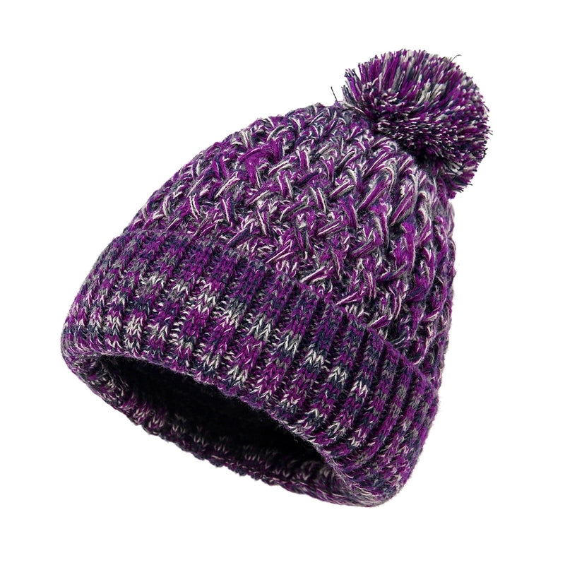 Hot Sale Knitted Hat Autumn And Winter Fur Ball Colorful Wool Hat Adult Warm Pullover Hat
