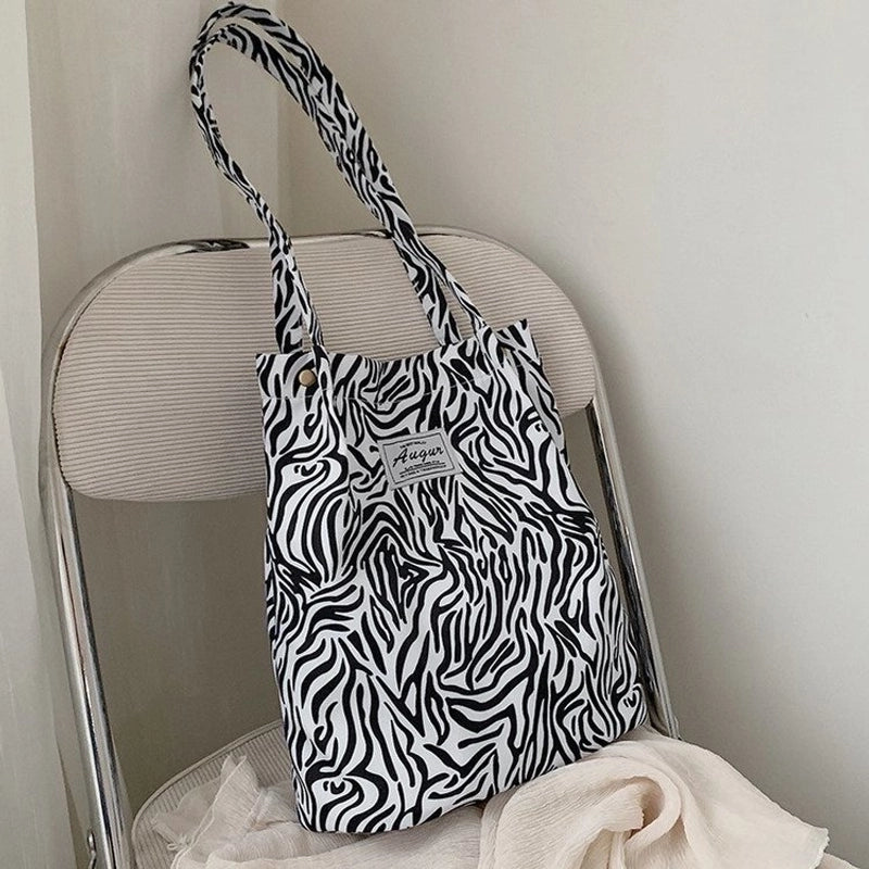 Women's Fashion Cheetah Print Nylon Shopping Bags