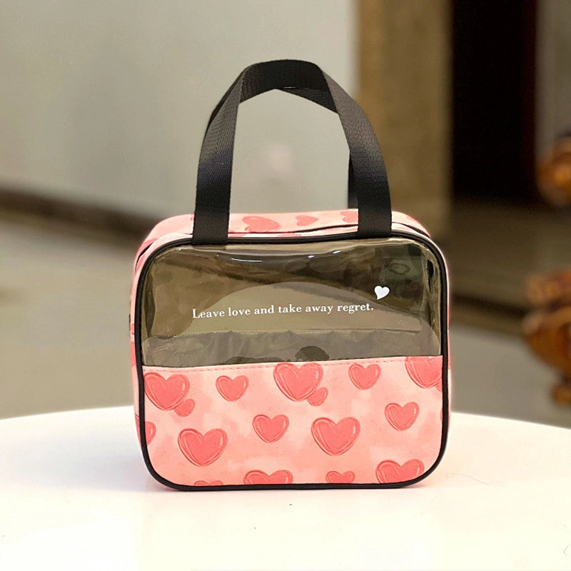 Translucent Portable Waterproof Cosmetic Bag Toiletry Bag Portable Cosmetic Bag Hand Bag For Women