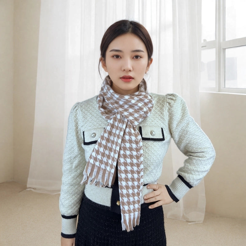 Women's Casual Minimalist Color Block Imitation Cashmere Tassel Scarf