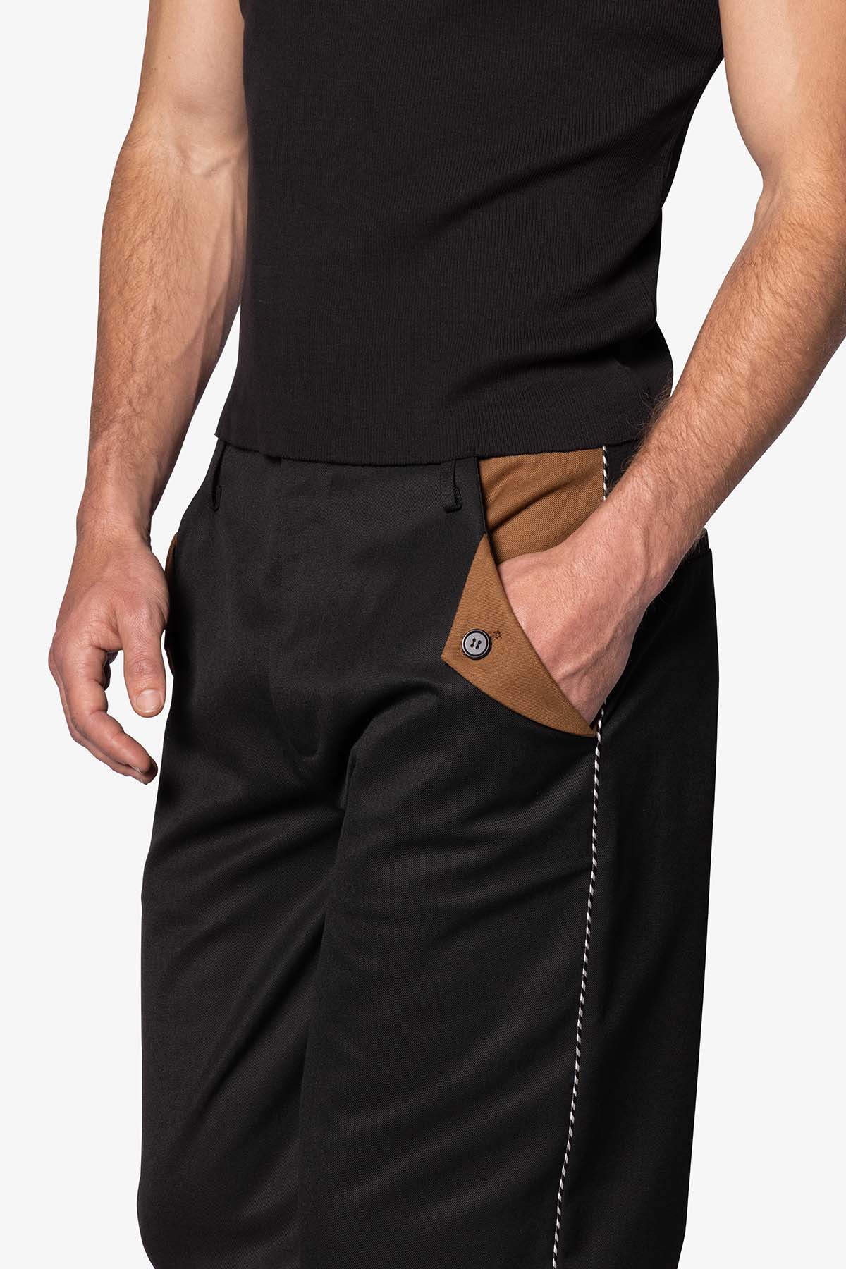 Western Piping Pants - Black