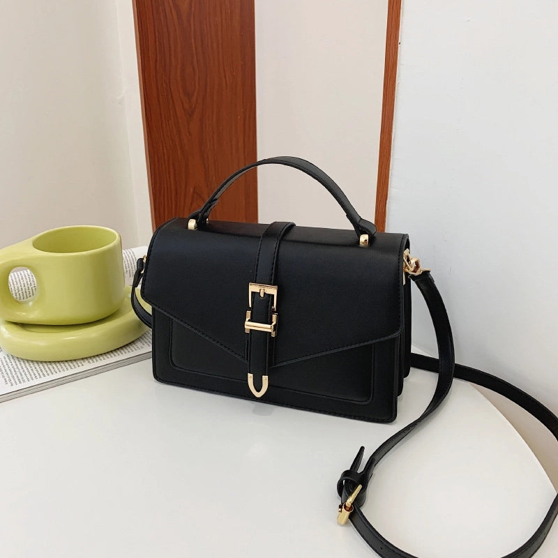 Women's Small Pu Leather Solid Color Classic Style Flip Cover Crossbody Bag