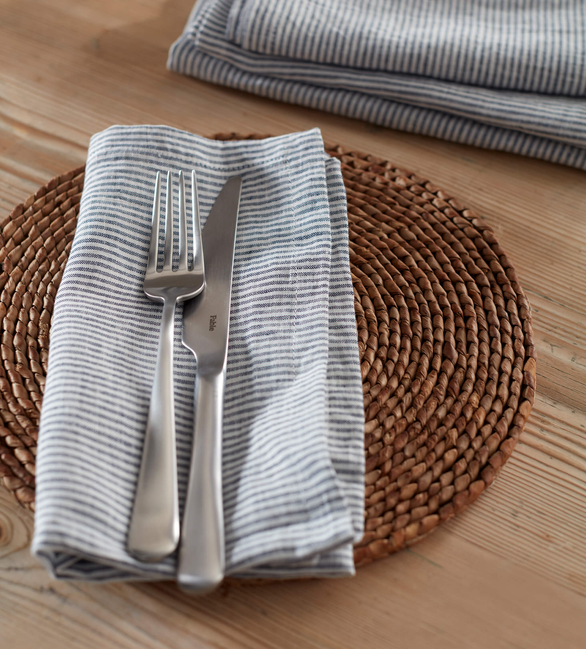 French Blue  100% Linen Napkins - Set of 4