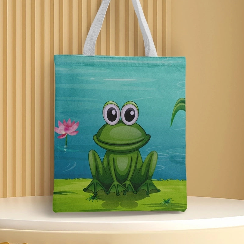 Unisex Polyester Leaves Cute Square Open Canvas Bag
