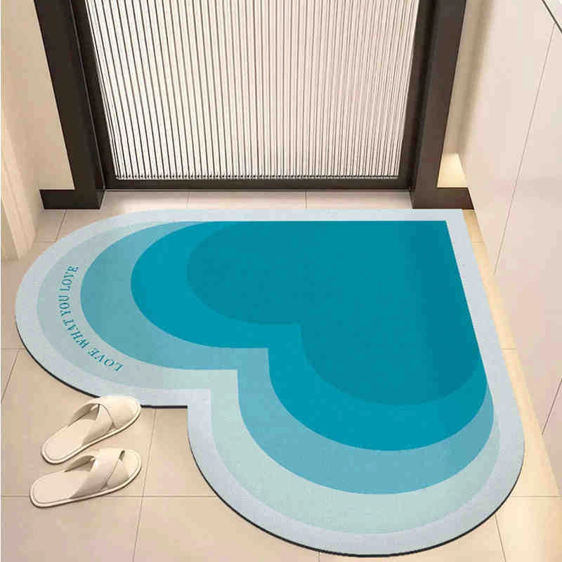 Casual Elegant Heart Shape Diatom Ooze Carpet Bathing