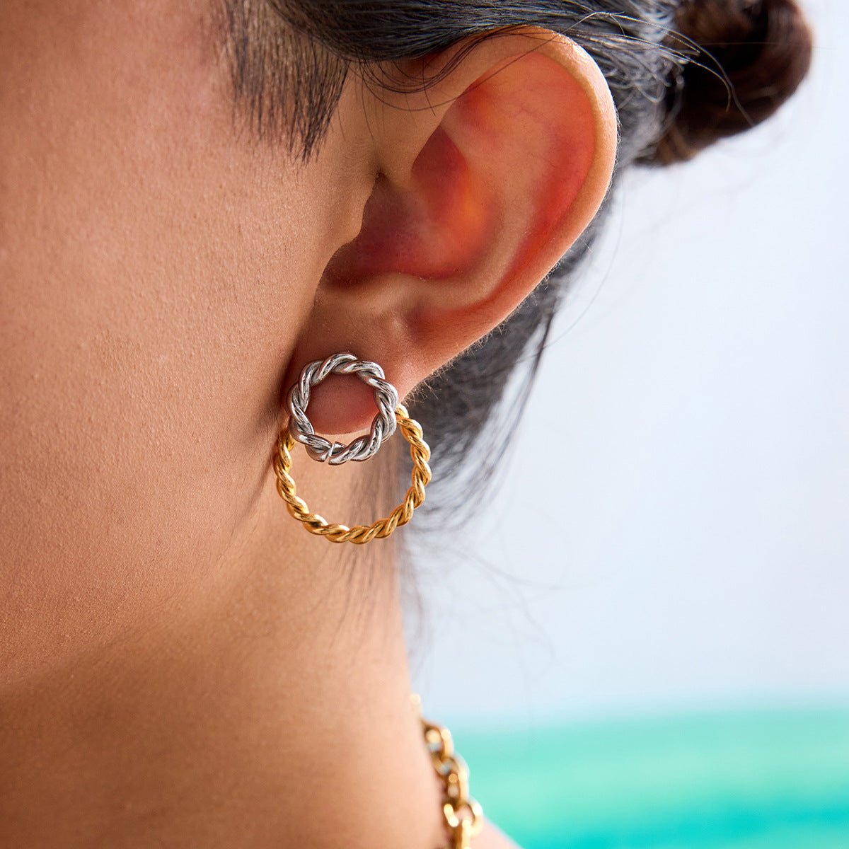 Stainless Steel Hoop Earrings Earrings Design Niche Earrings Female Titanium Steel