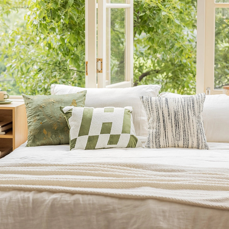 Black And White Sofa Pillowcase French Living Room Horizontal Bedside Cushion Cover Woven Pillow Bed Home