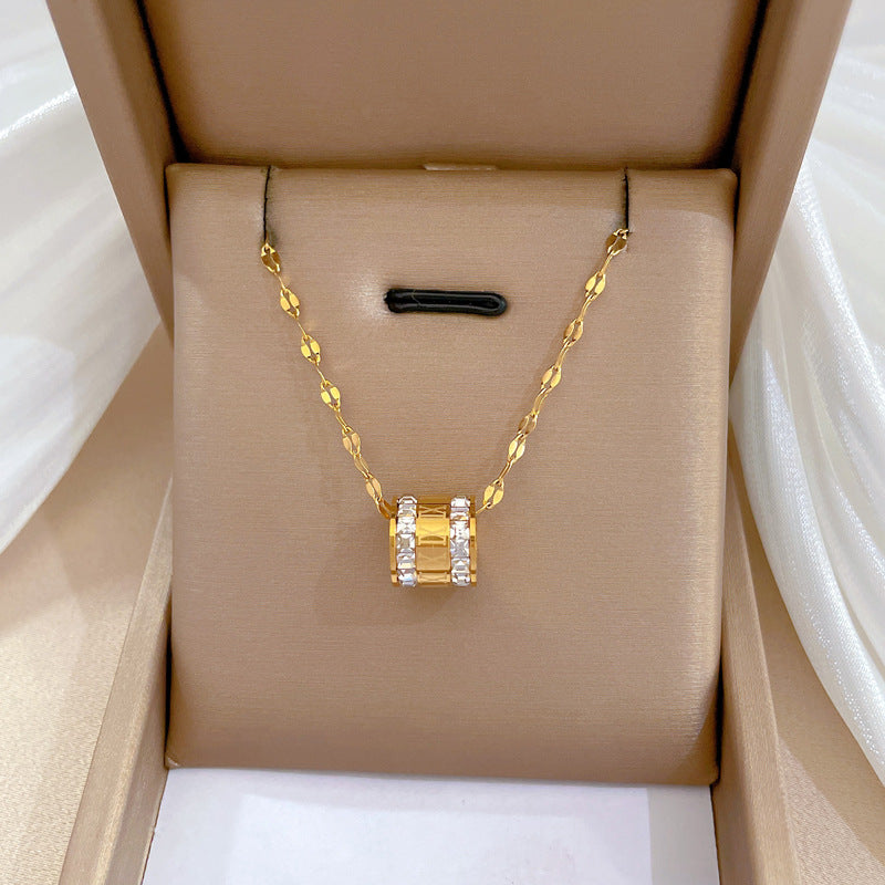 Fashion Geometric Titanium Steel Electroplating Necklaces