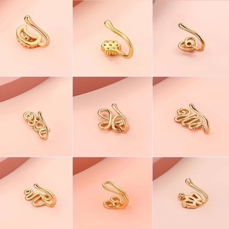 Fashion Star Moon Crown Copper Plating Zircon Nasal Splint 1 Piece