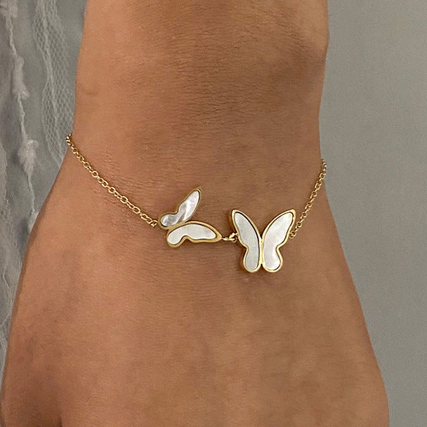 Stainless Steel Shell Butterfly Bracelet Bracelet Female Titanium Steel Bracelet