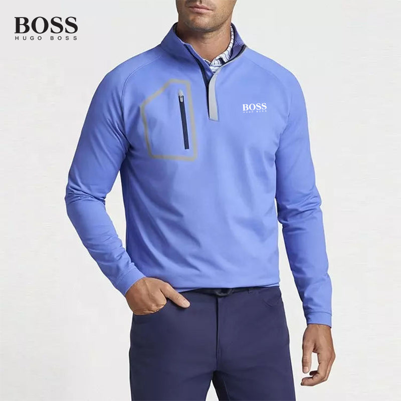 PRE-SALE BOSS Men 1/4 Zip Neck Pullover Sweatshirt with Pocket