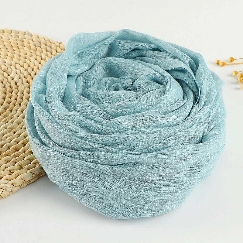 Women's Sweet Solid Color Cotton Silk Scarves