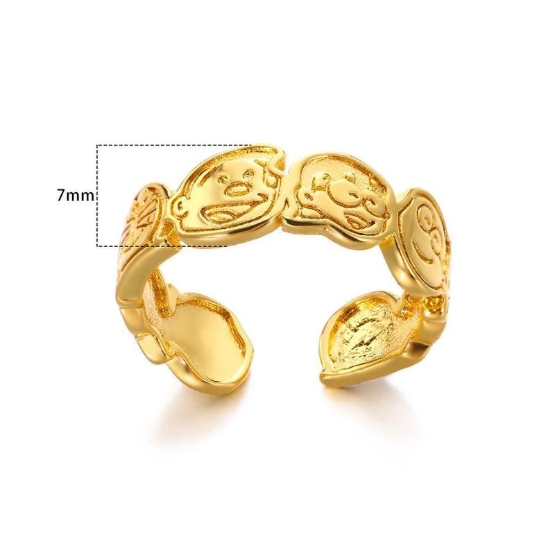 Minimalist Classic Style Solid Color 304 Stainless Steel Gold Plated Plating Rings