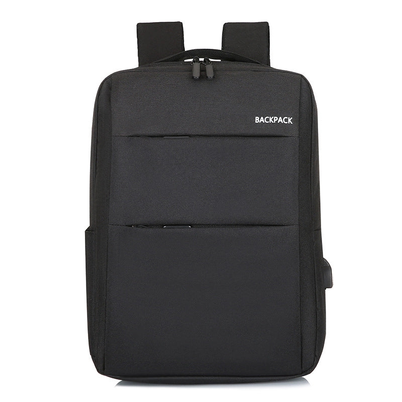 Business Solid Color Square Zipper Functional Backpack