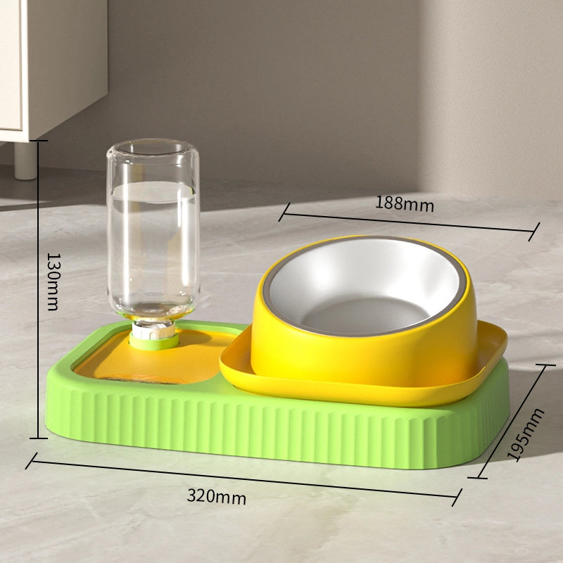 Minimalist PP Stainless Steel Color Block Solid Color Pet Tableware