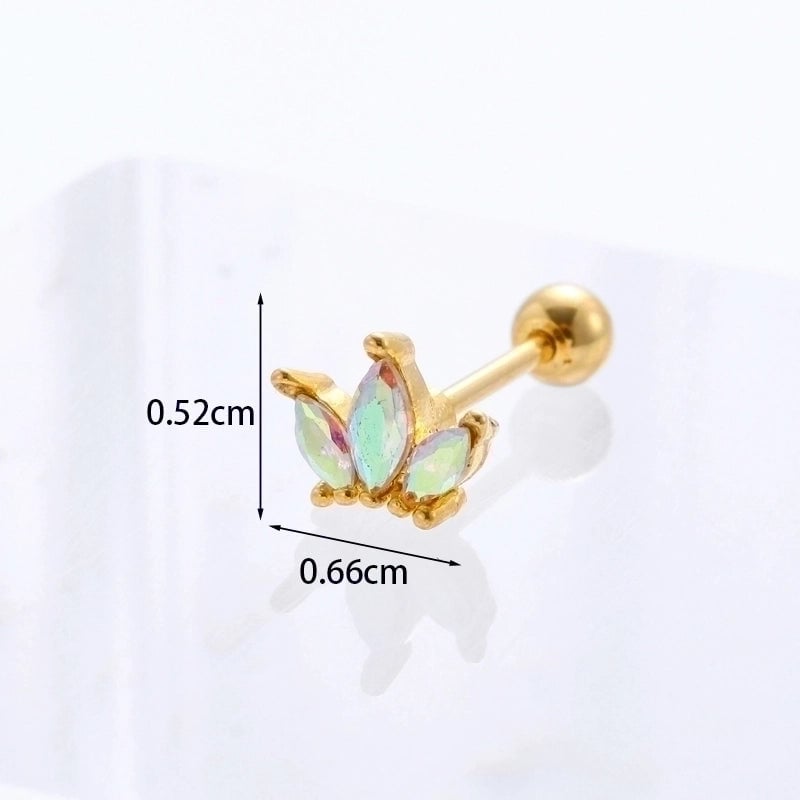 Ear Cartilage Rings & Studs Geometric Copper Plating Artificial Gemstones